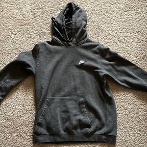 Grey Nike hoodie.